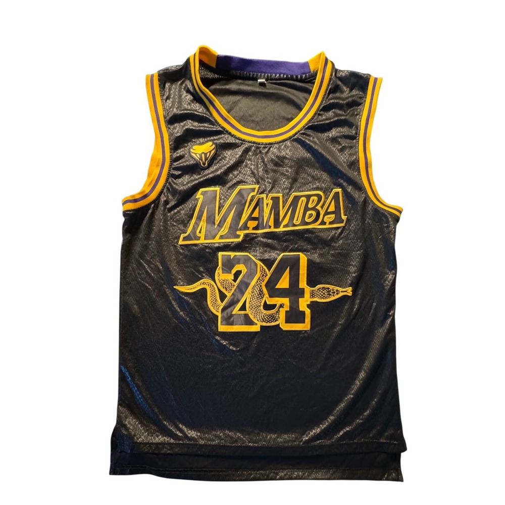 Kobe Bryant Mamba 24 Basketball Jersey Black Yellow Purple‎